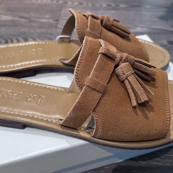 Geox mules slippers leather tassel suede brown - Picture 3 of 6